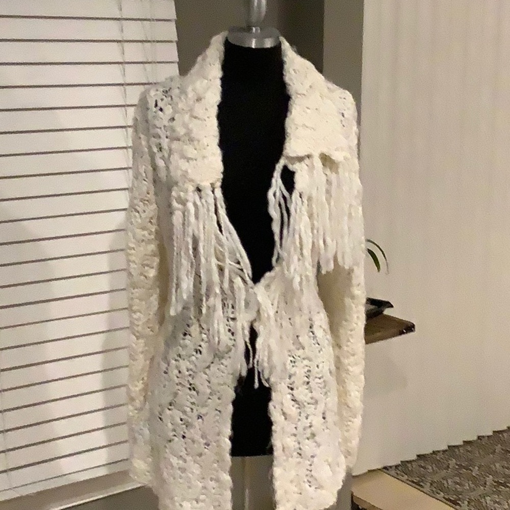 Chico’s Size 0 Chunky Knit Cream Cardigan